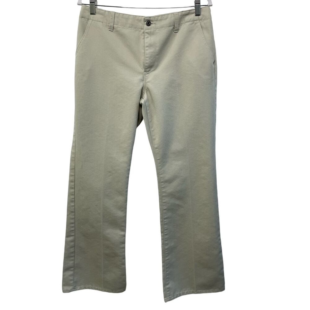 Gap Hipster Flat Front Mid Rise Straight Leg Trouser Pants Tan Preppy Women 12